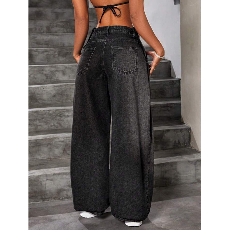 Personalized Fashion Jean Retro Loose-fit Wide-leg