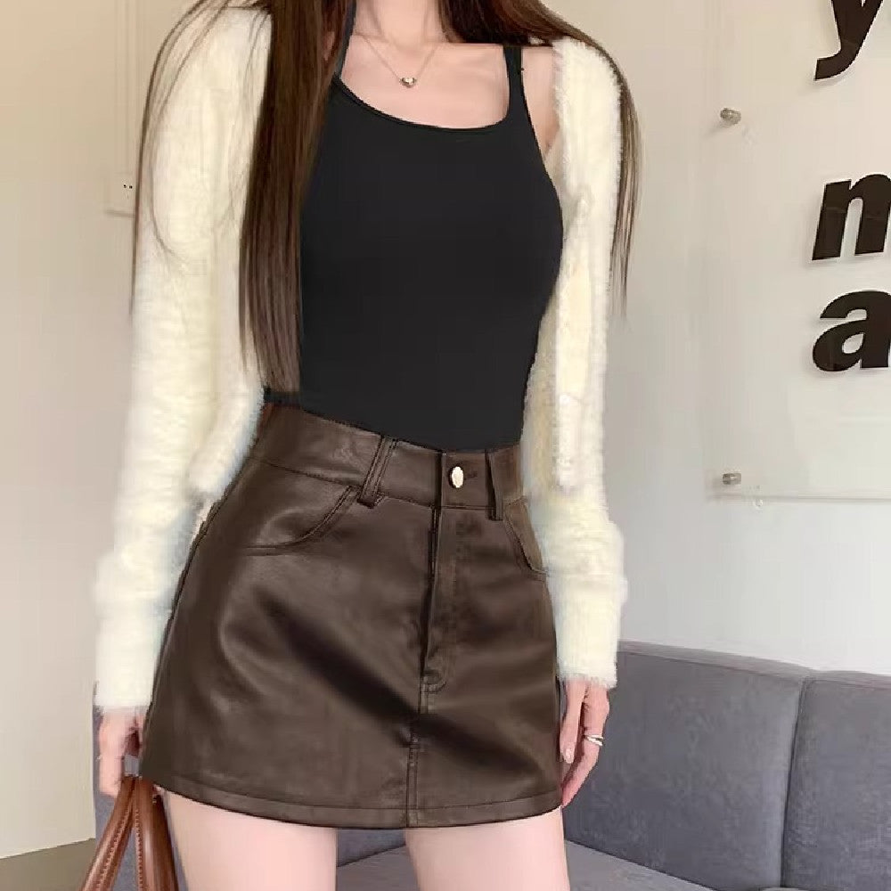 Women's Fall Winter Fashion Special High Waist Short Skirt