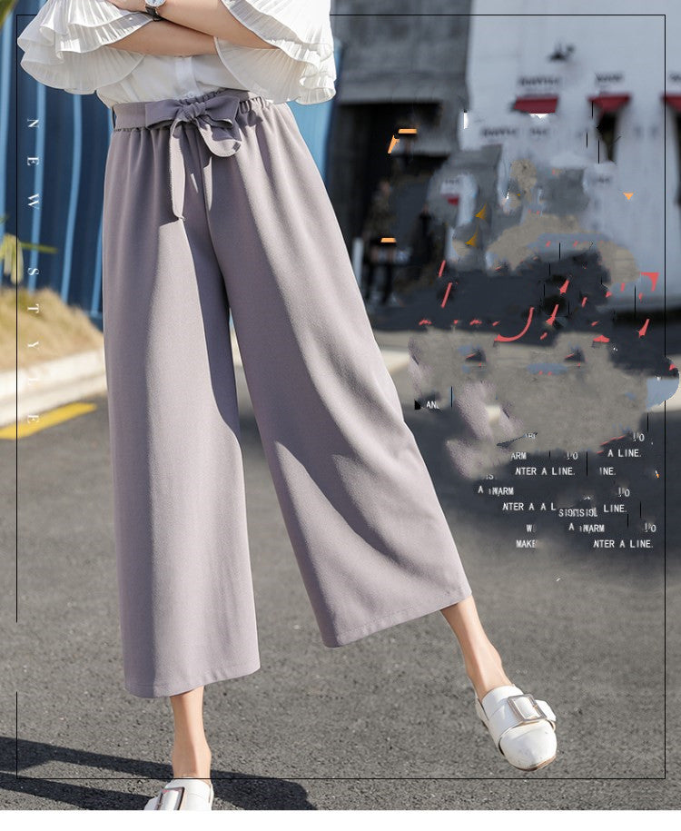Wide-Leg Pants Female  Wild Net Celebrity Street Shooting Strange Taste Girl Nine Points Casual Pants