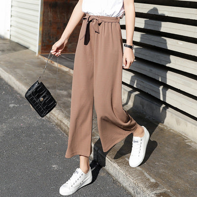 Wide-Leg Pants Female  Wild Net Celebrity Street Shooting Strange Taste Girl Nine Points Casual Pants