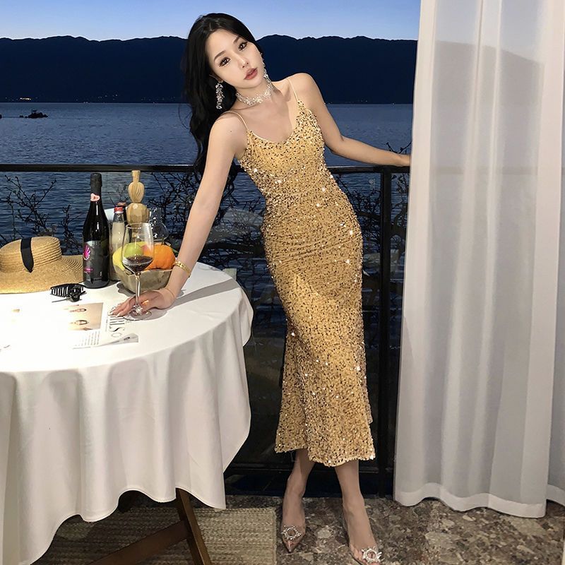 French Strap Luxe Dress