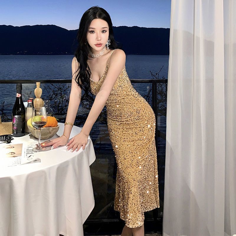 French Strap Luxe Dress