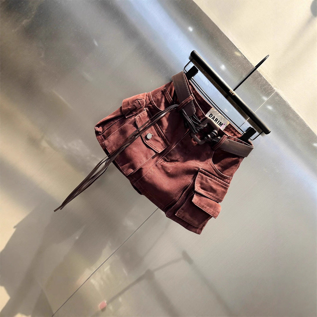 Youth-boosting High-end Workwear Denim Skirt