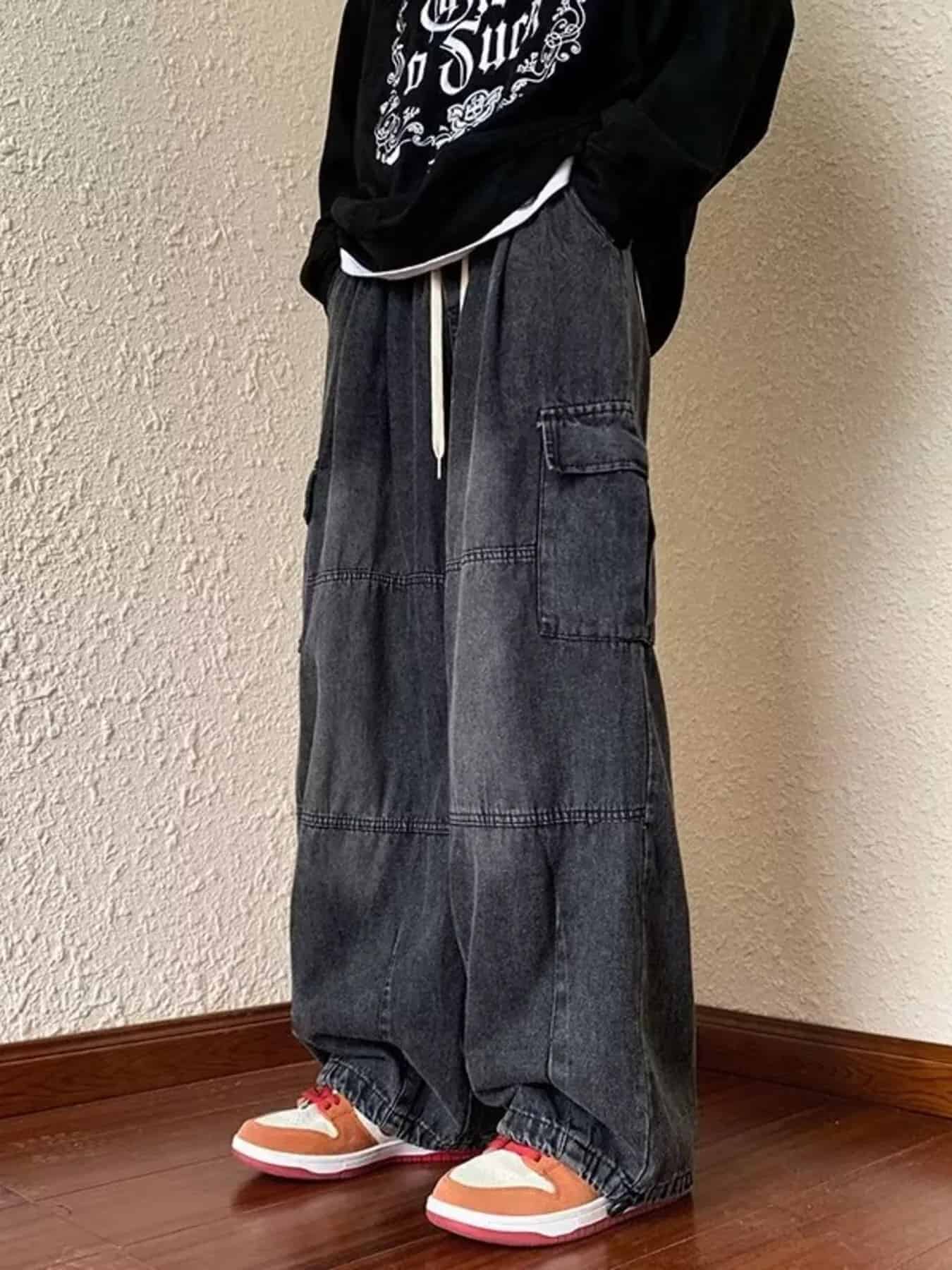 Men's Full Size Loose Fit Cargo Jeans Plus Size