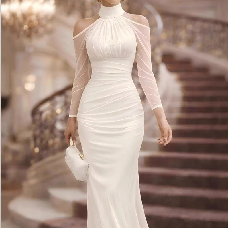Elegant Fishtail Waist-Cinching Slimming Womens Dress