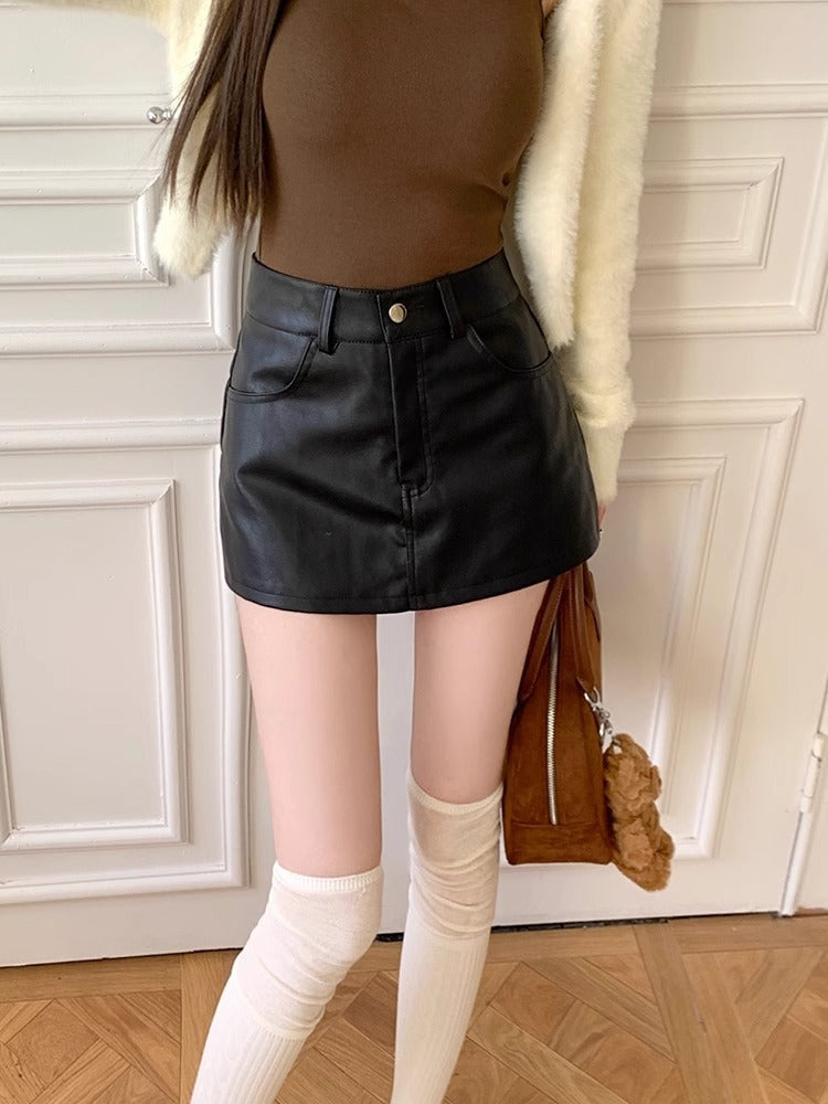 Women's Fall Winter Fashion Special High Waist Short Skirt