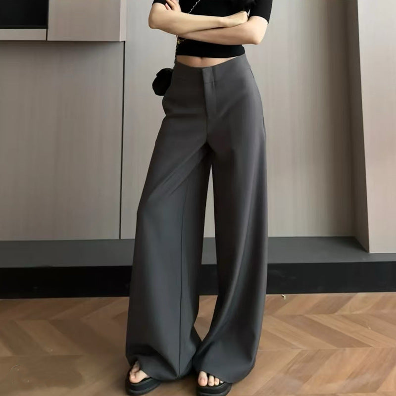 Fashionable Relaxed-fit Low-rise Floor-length Wide-leg Casual Pants