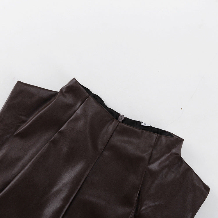 Stylish High-waisted Maxi Dress With Stand-up Collar