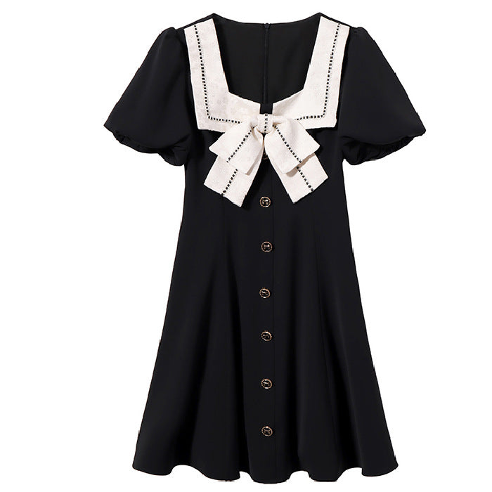 French-Style Square-Neck Dress
