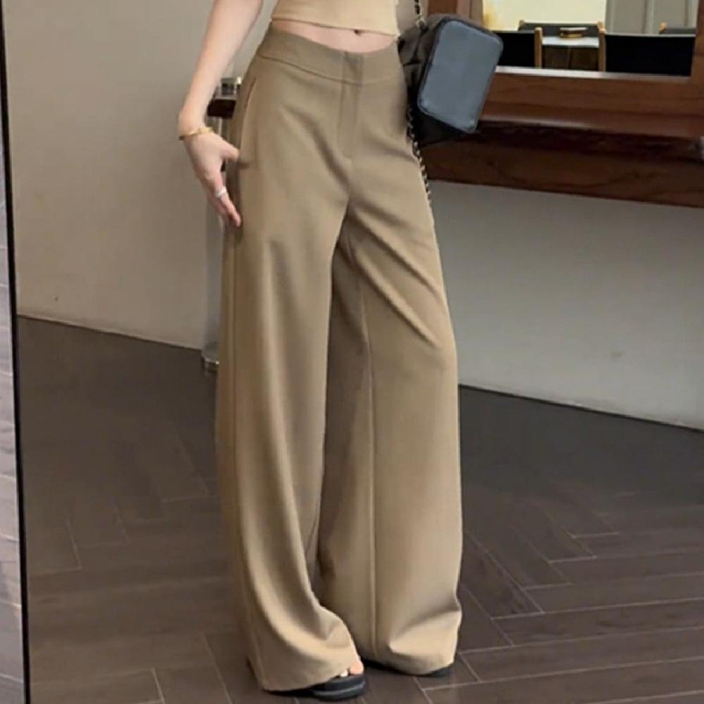 Fashionable Relaxed-fit Low-rise Floor-length Wide-leg Casual Pants