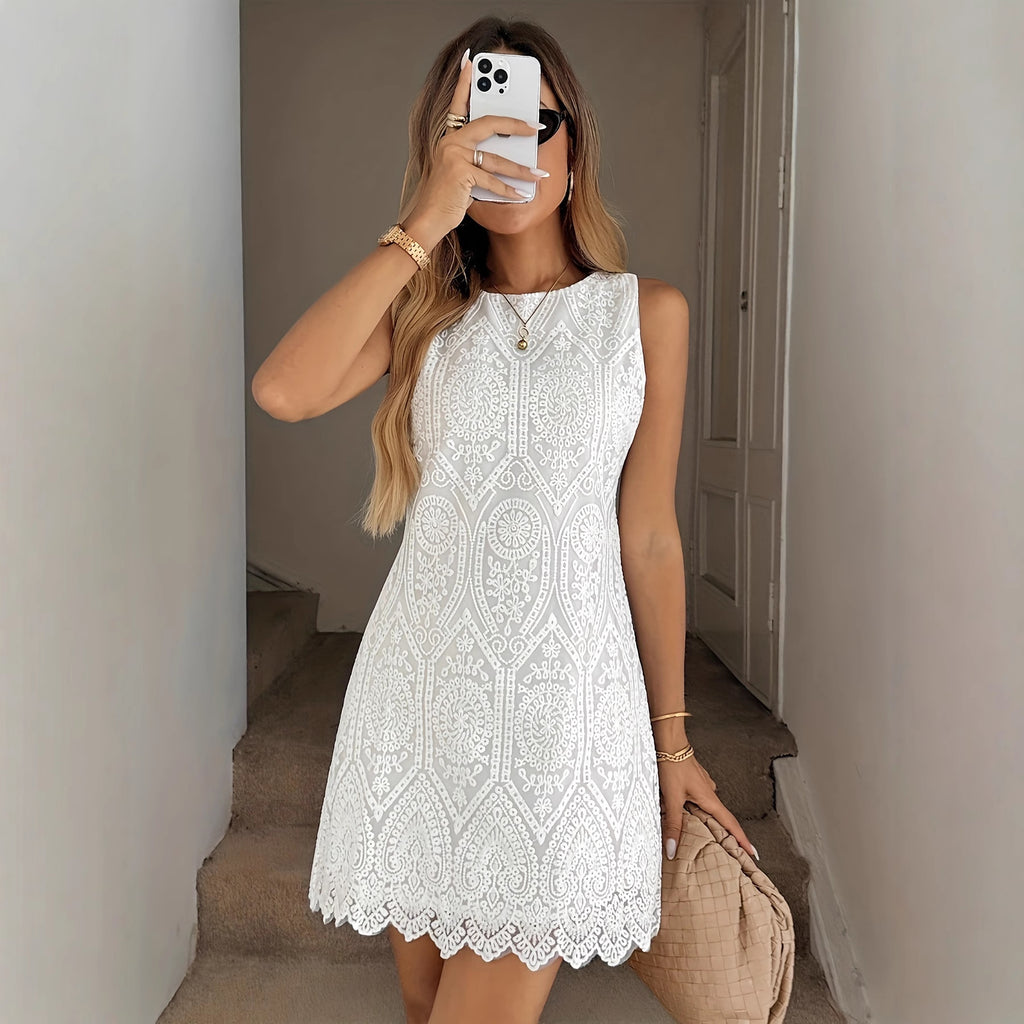 Sleeveless Round Neck Dress