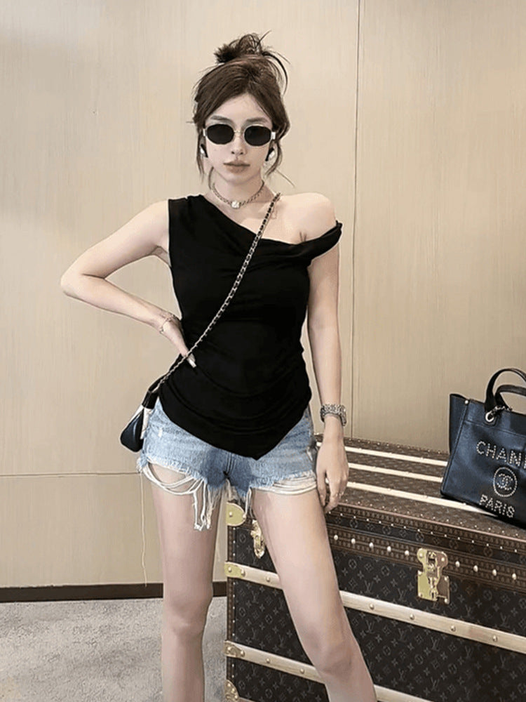 Pleated Off-Shoulder Top