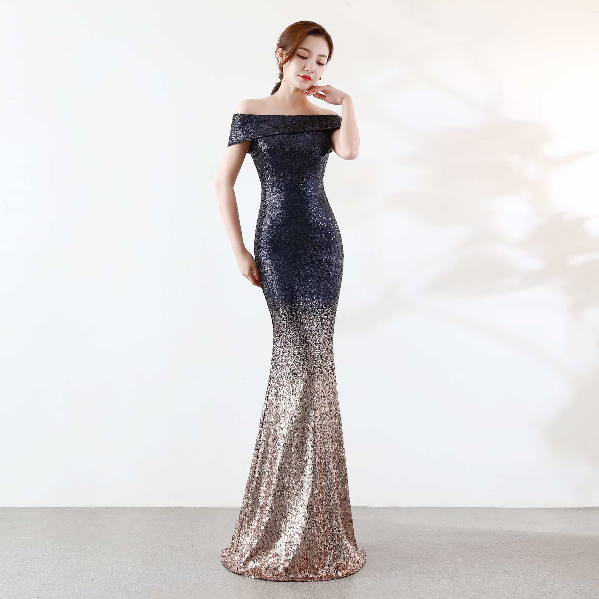Robe de soirée moulante longue amincissante