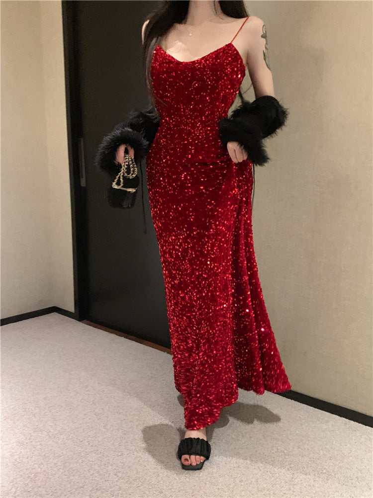 French Strap Luxe Dress