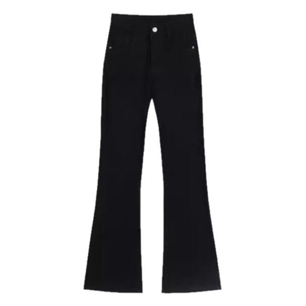 Black Flared Casual Jeans For Women