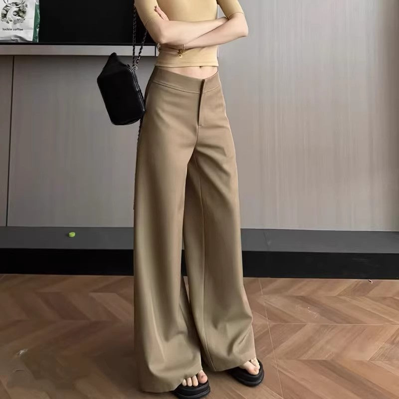 Fashionable Relaxed-fit Low-rise Floor-length Wide-leg Casual Pants