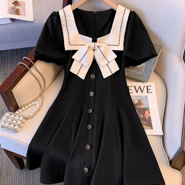 French-Style Square-Neck Dress