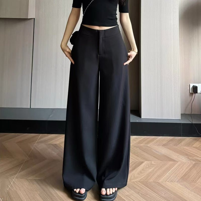 Fashionable Relaxed-fit Low-rise Floor-length Wide-leg Casual Pants