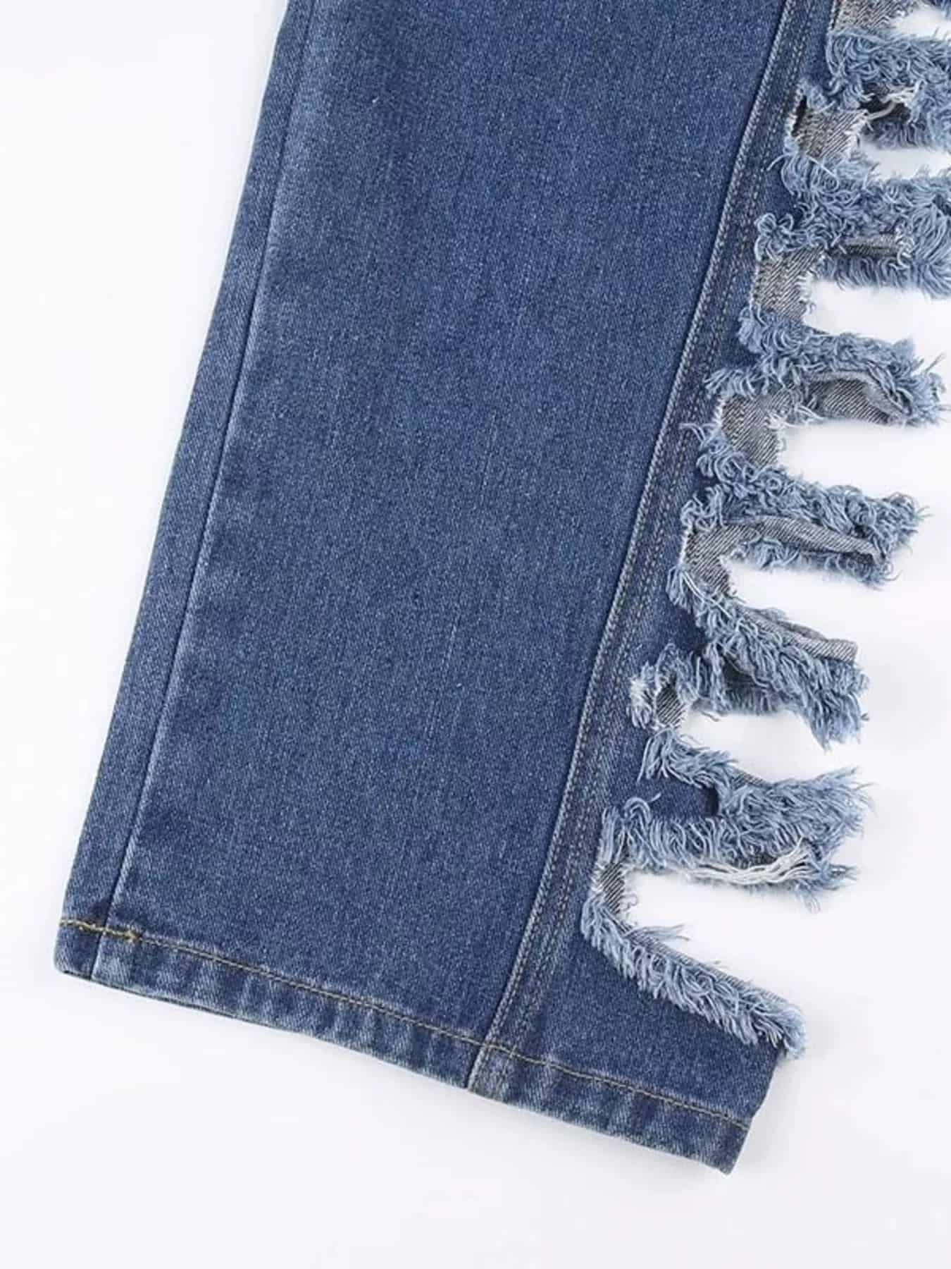 Side Distressed Jeans