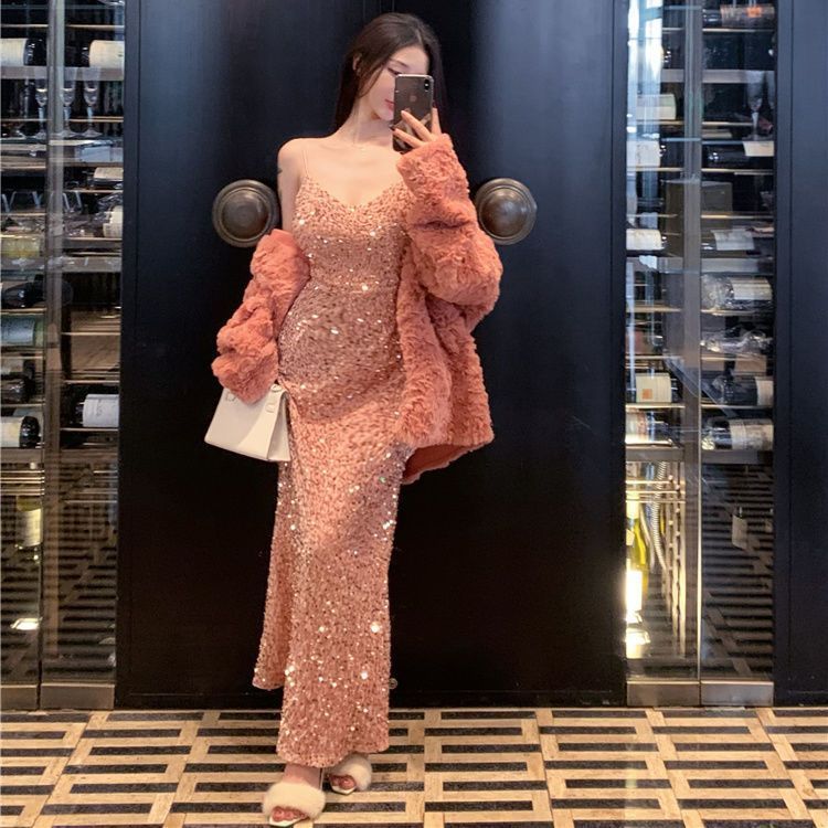 French Strap Luxe Dress