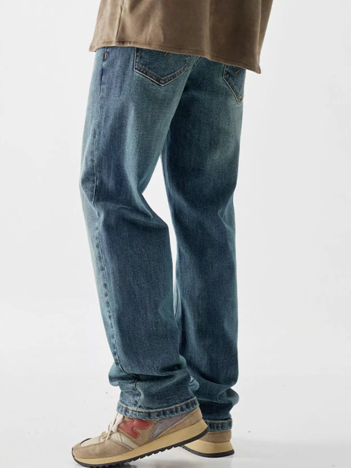 Men's light wash jeans vintage loose fit denim waist sizes 28-32