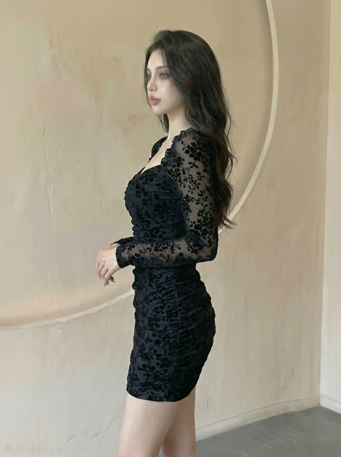 Fleur Nude Sculpted Mini Dress