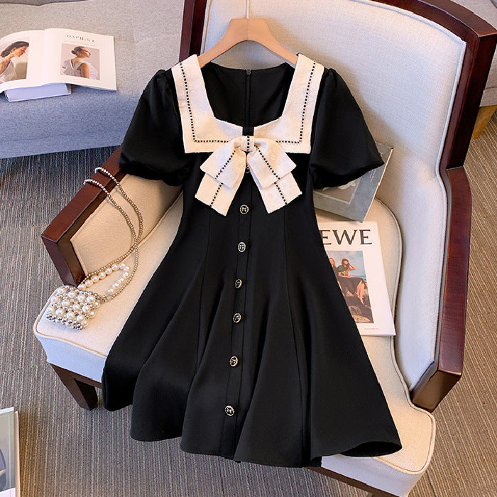 French-Style Square-Neck Dress