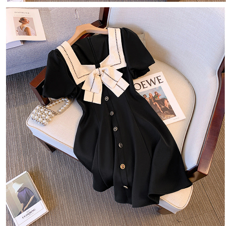 French-Style Square-Neck Dress