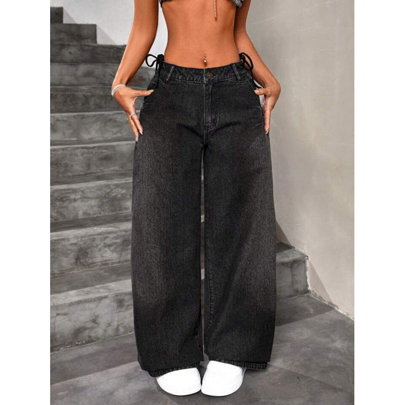 Personalized Fashion Jean Retro Loose-fit Wide-leg
