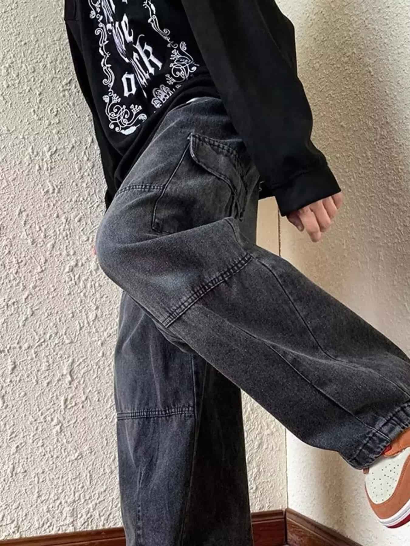 Men's Full Size Loose Fit Cargo Jeans Plus Size