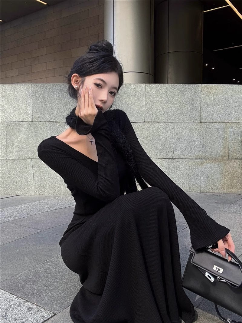 Vneck Longsleeve Knit Dress