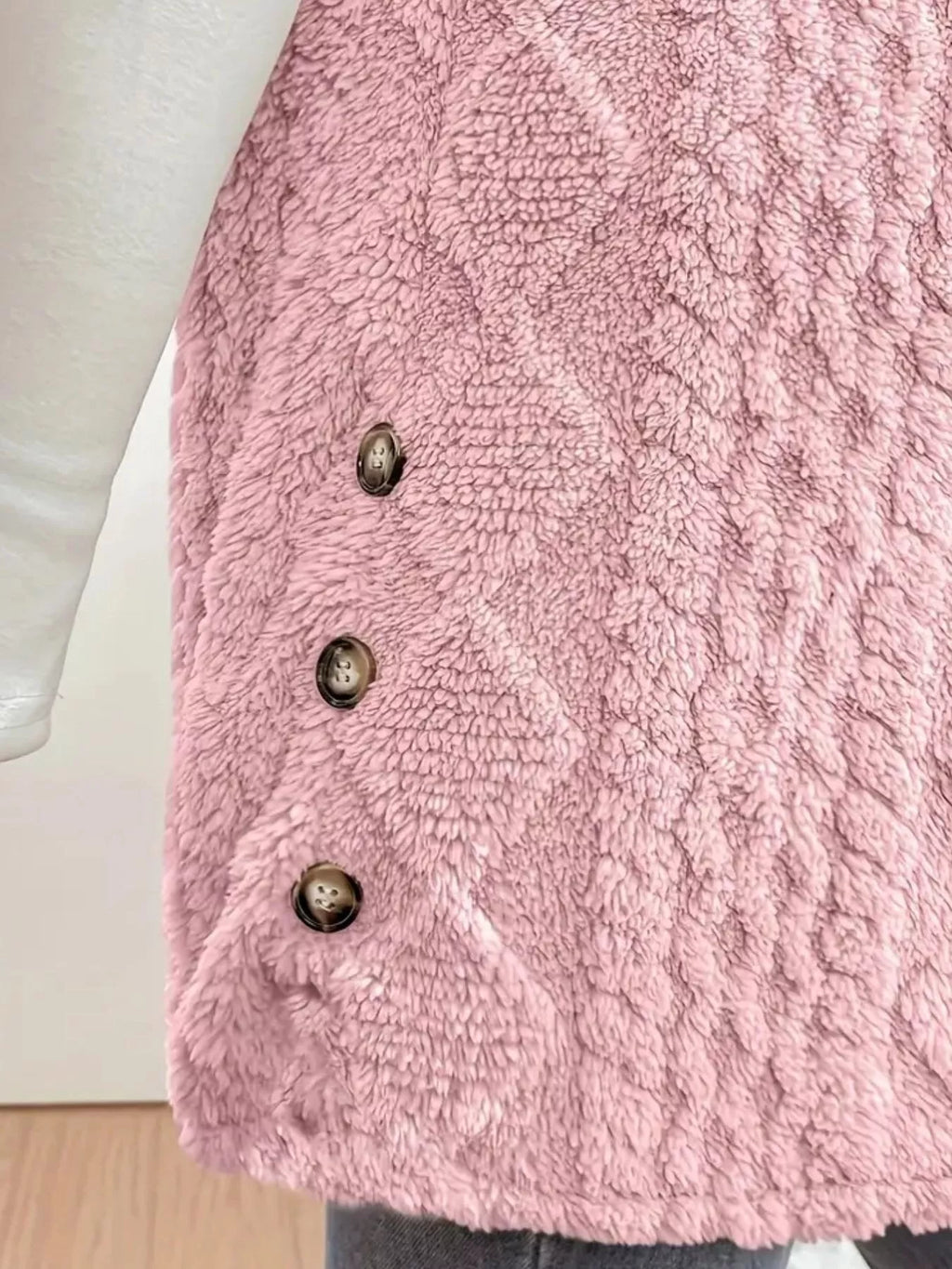 Macro shot of luxurious sherpa fleece texture