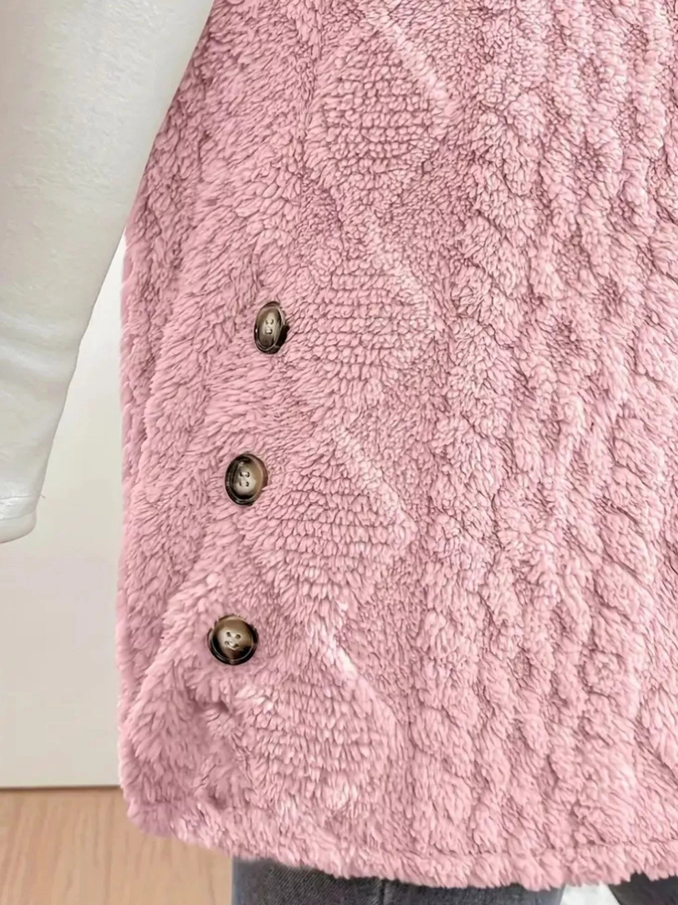 Macro shot of luxurious sherpa fleece texture