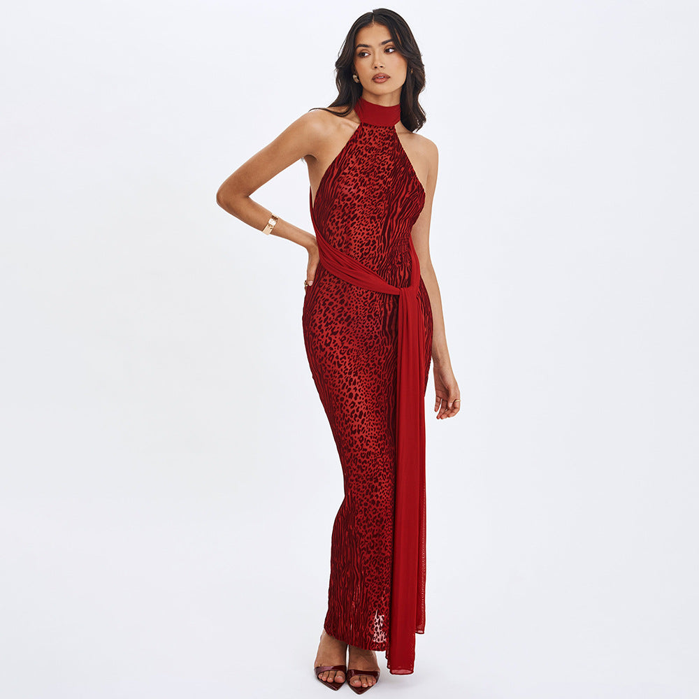 Women's New Halterneck Flowy Split Dress