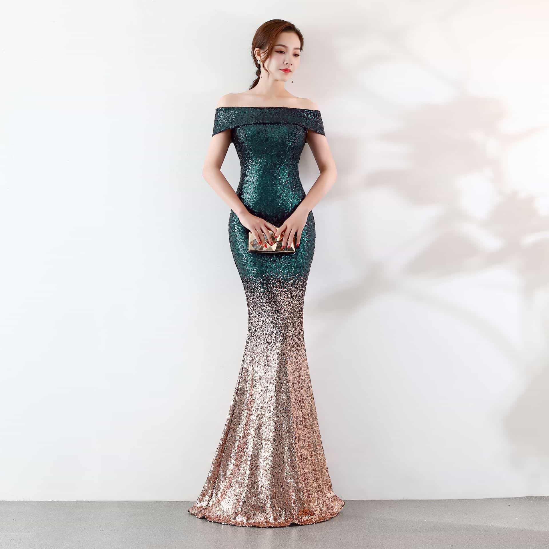 Robe de soirée moulante longue amincissante
