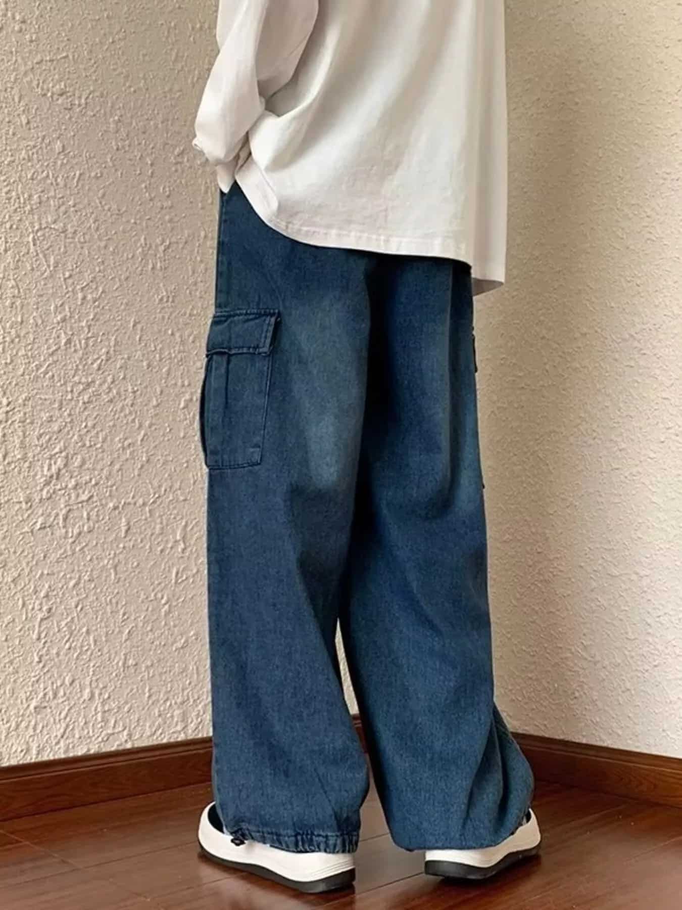Men's Full Size Loose Fit Cargo Jeans Plus Size