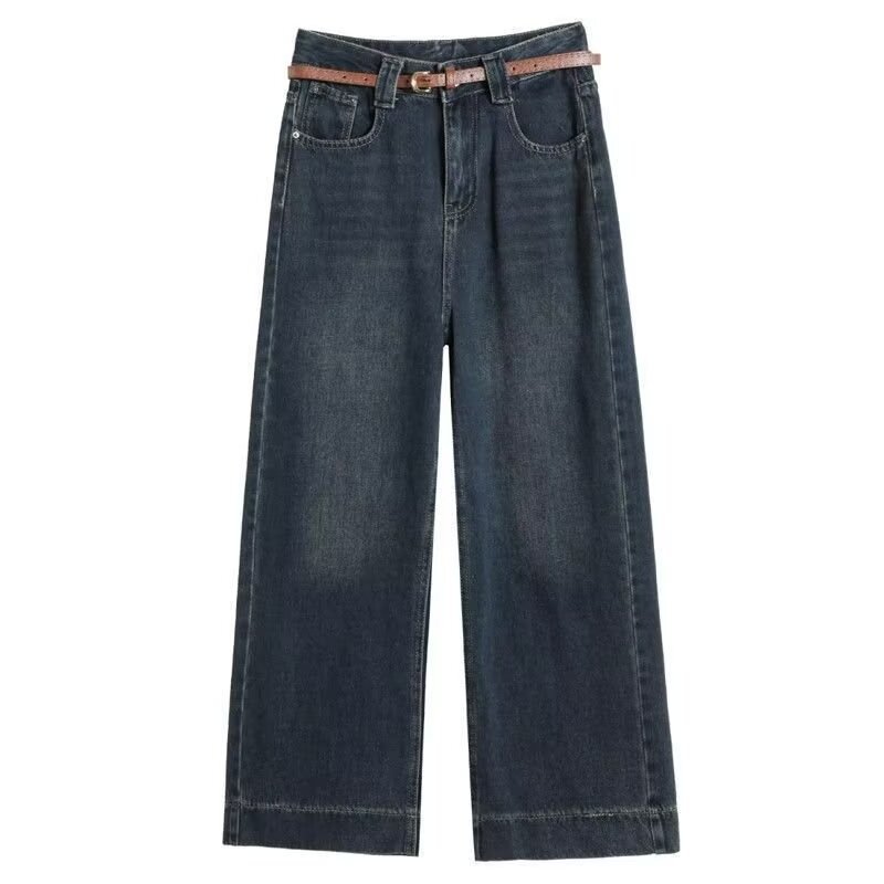 Womens Straight-Leg Relaxed-Fit Retro Cropped Denim Jeans