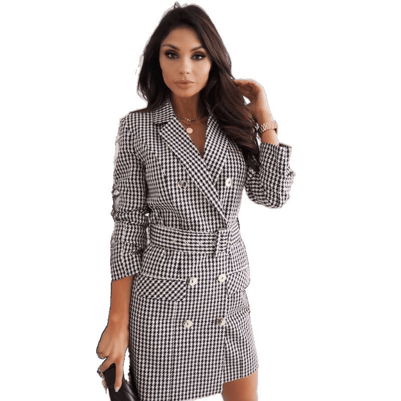 Belted Long-Sleeve Coat Dress