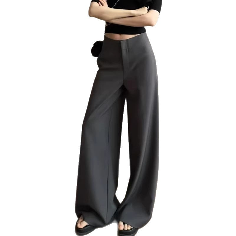 Fashionable Relaxed-fit Low-rise Floor-length Wide-leg Casual Pants