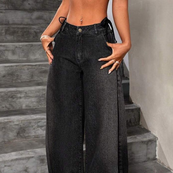 Personalized Fashion Jean Retro Loose-fit Wide-leg
