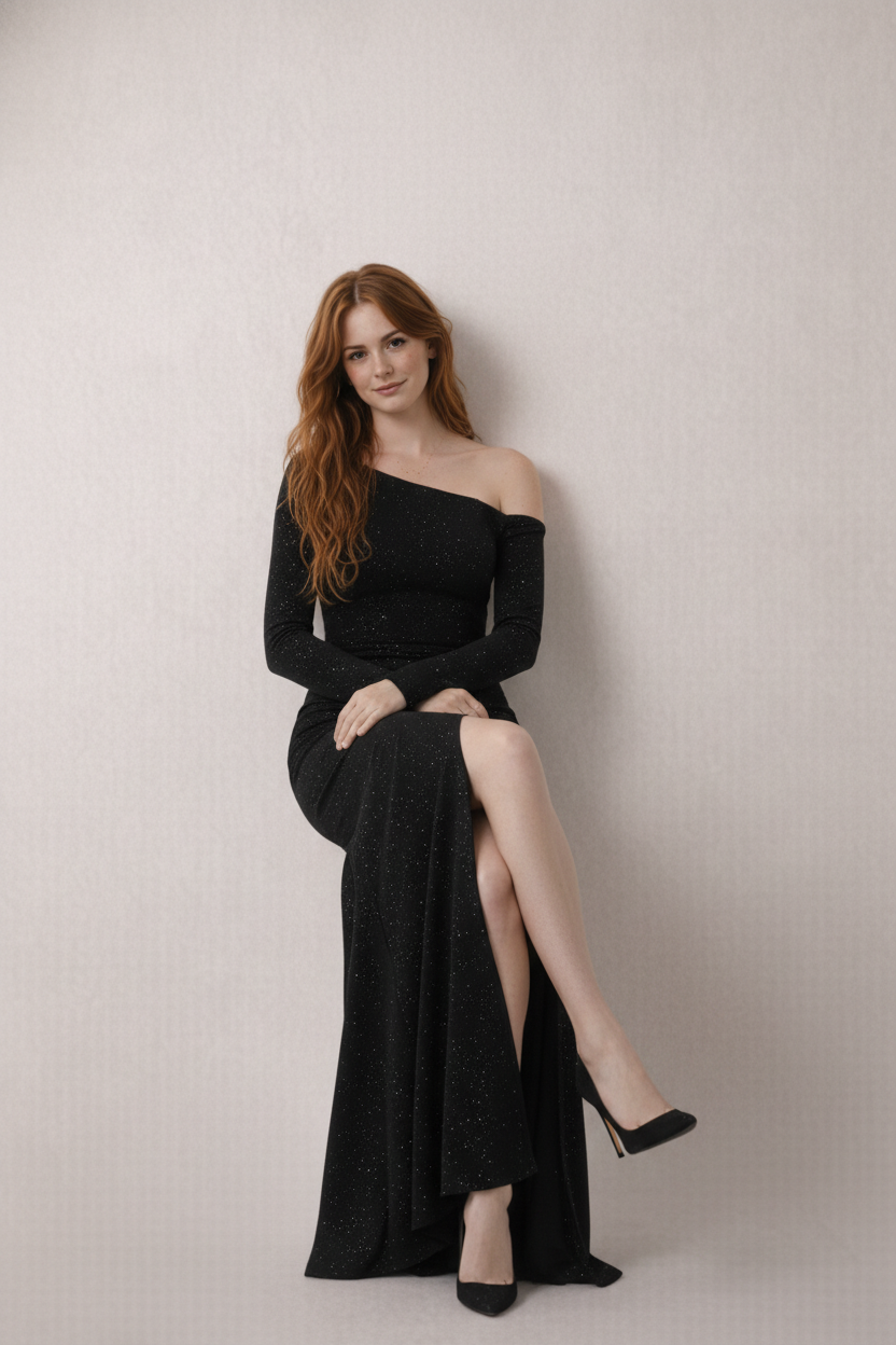 Mesh Sequin Split Dress