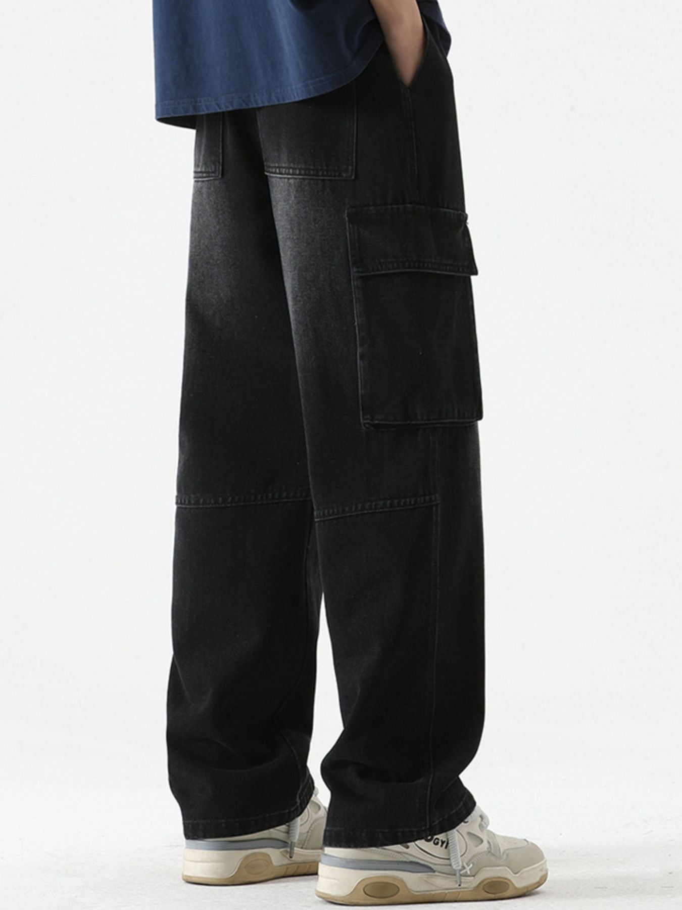 Cargo jeans slim premium plus size utility denim S-3XL