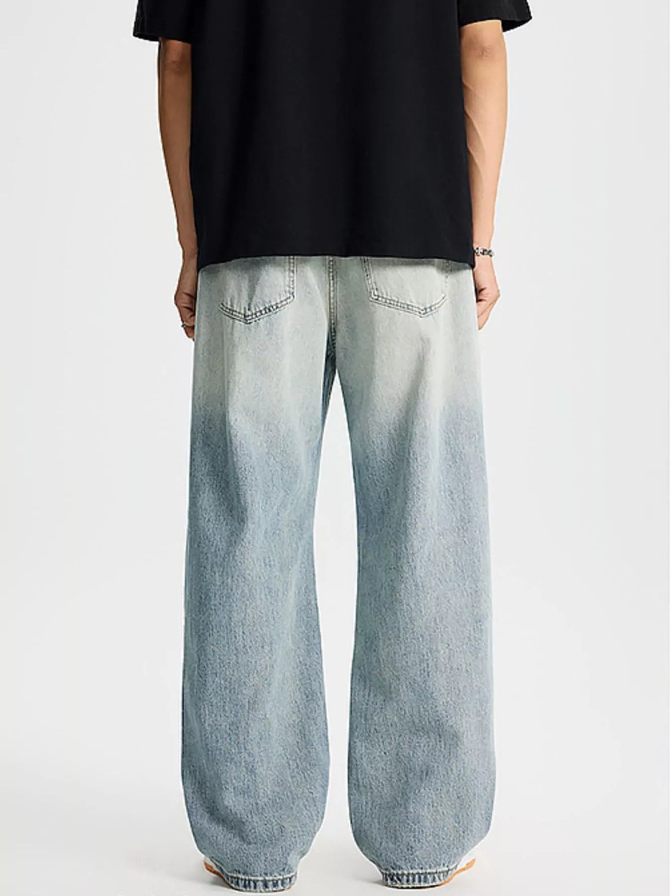 Jeans for men torn distressed wide leg full size S-4XL