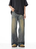 High waisted denim jeans flare Classic Blue plus size wide leg S-2XL