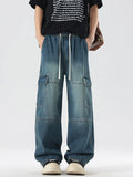 Plus size wide leg jeans vintage denim 6 wash options S-5XL