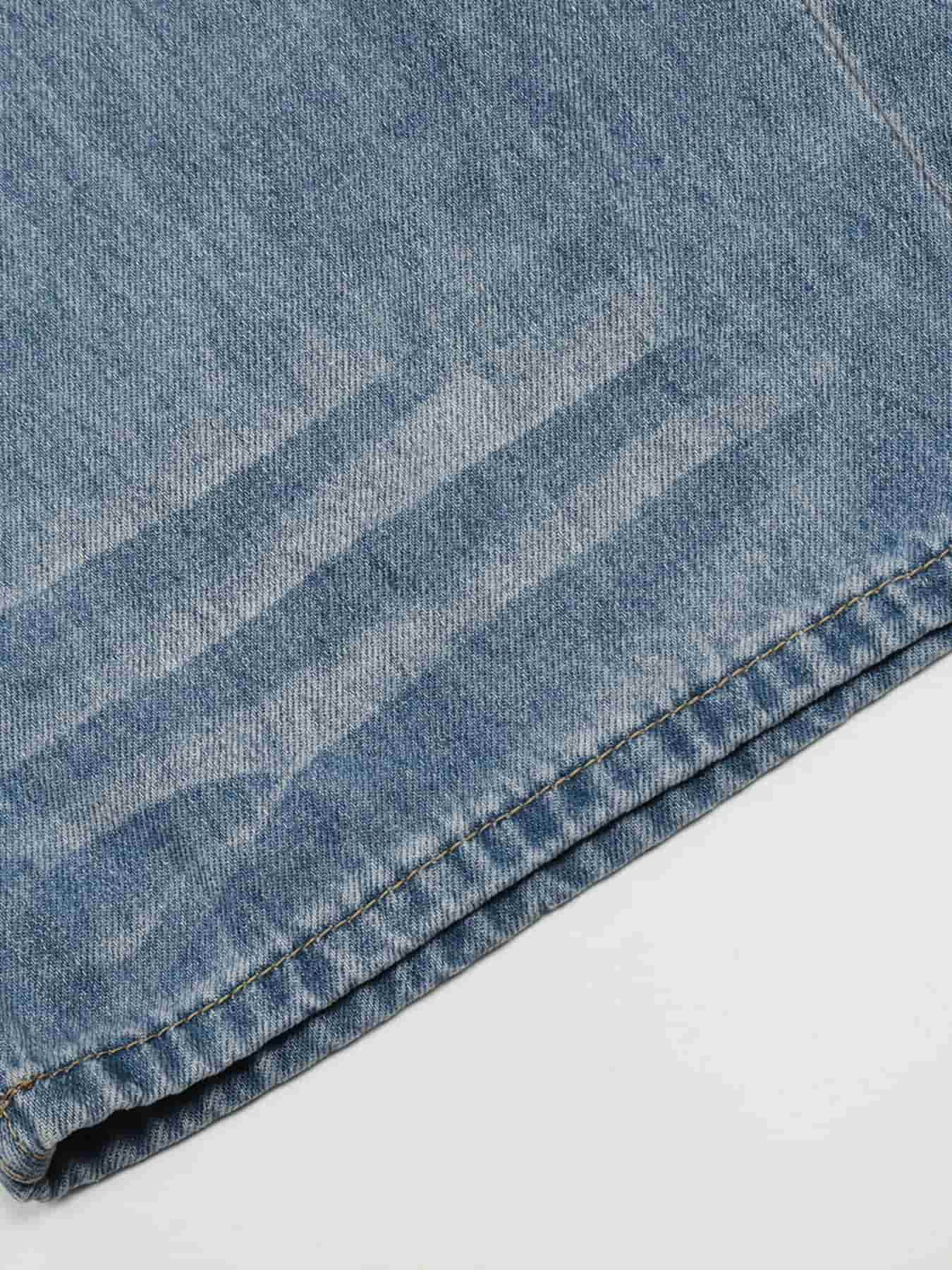 Premium light wash wide leg jeans for men relaxed fit S-2XL