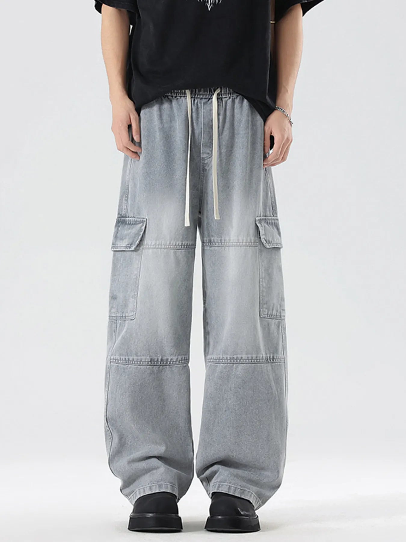 Plus size wide leg jeans vintage denim 6 wash options S-5XL