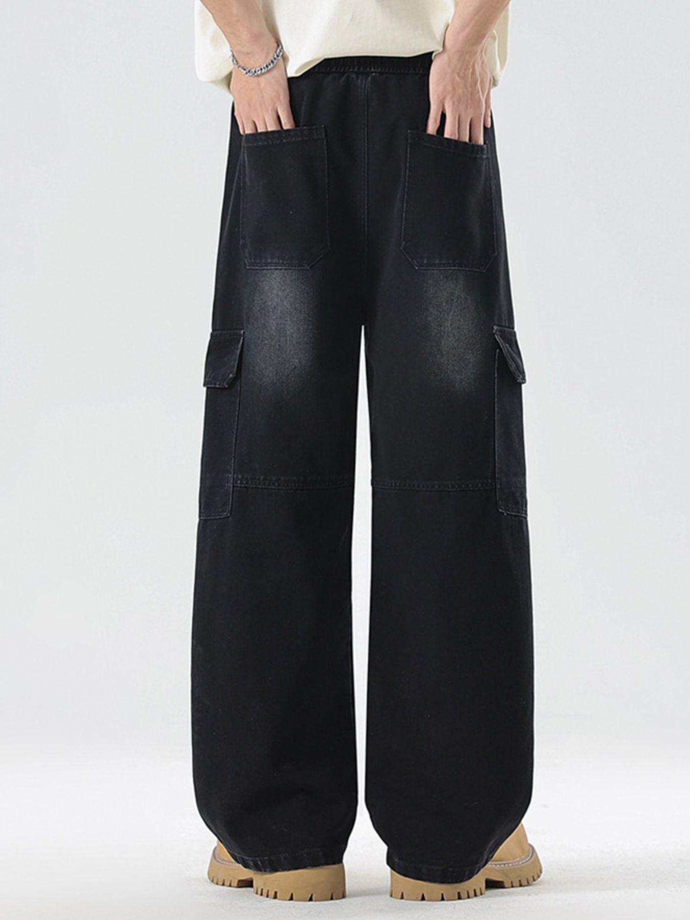 Plus size wide leg jeans vintage denim 6 wash options S-5XL