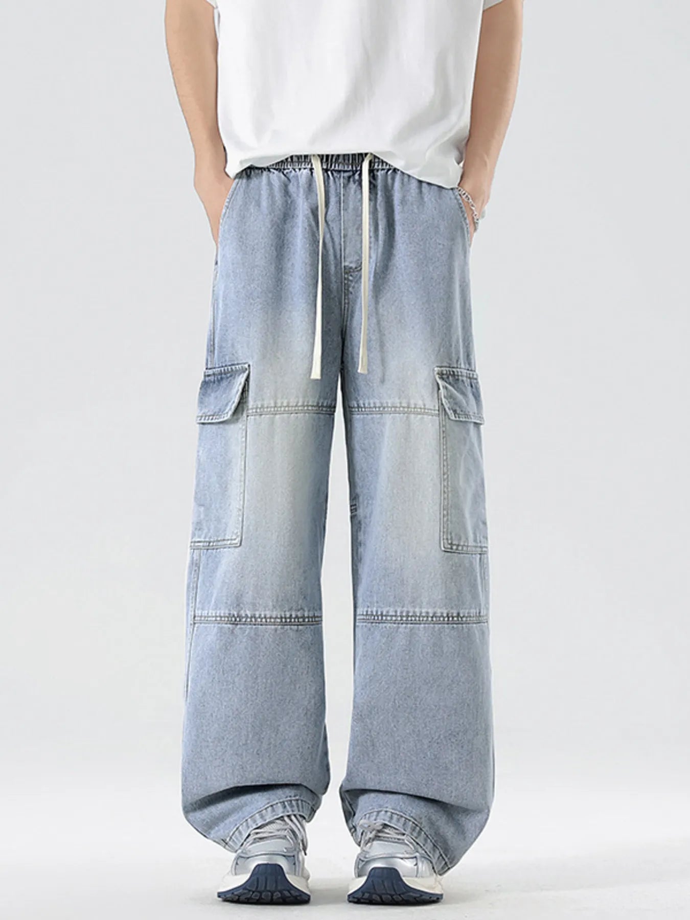 Plus size wide leg jeans vintage denim 6 wash options S-5XL